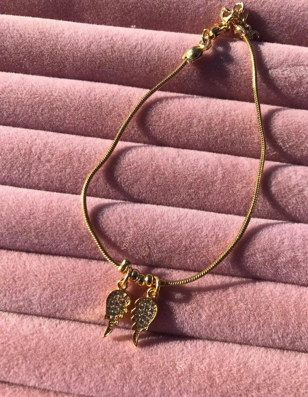 Angel Wing Bracelet | Elegant Gold Plated Angel Wing Charm for Women | Symbolic and Delicate Bracelet for Everyday Wear