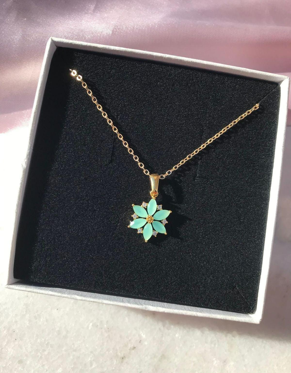 Starflower Necklace | Shimmering Iced Starflower Pendant for Women |Stainless Steel Elegant Floral Jewelry for Everyday & Special Occasions