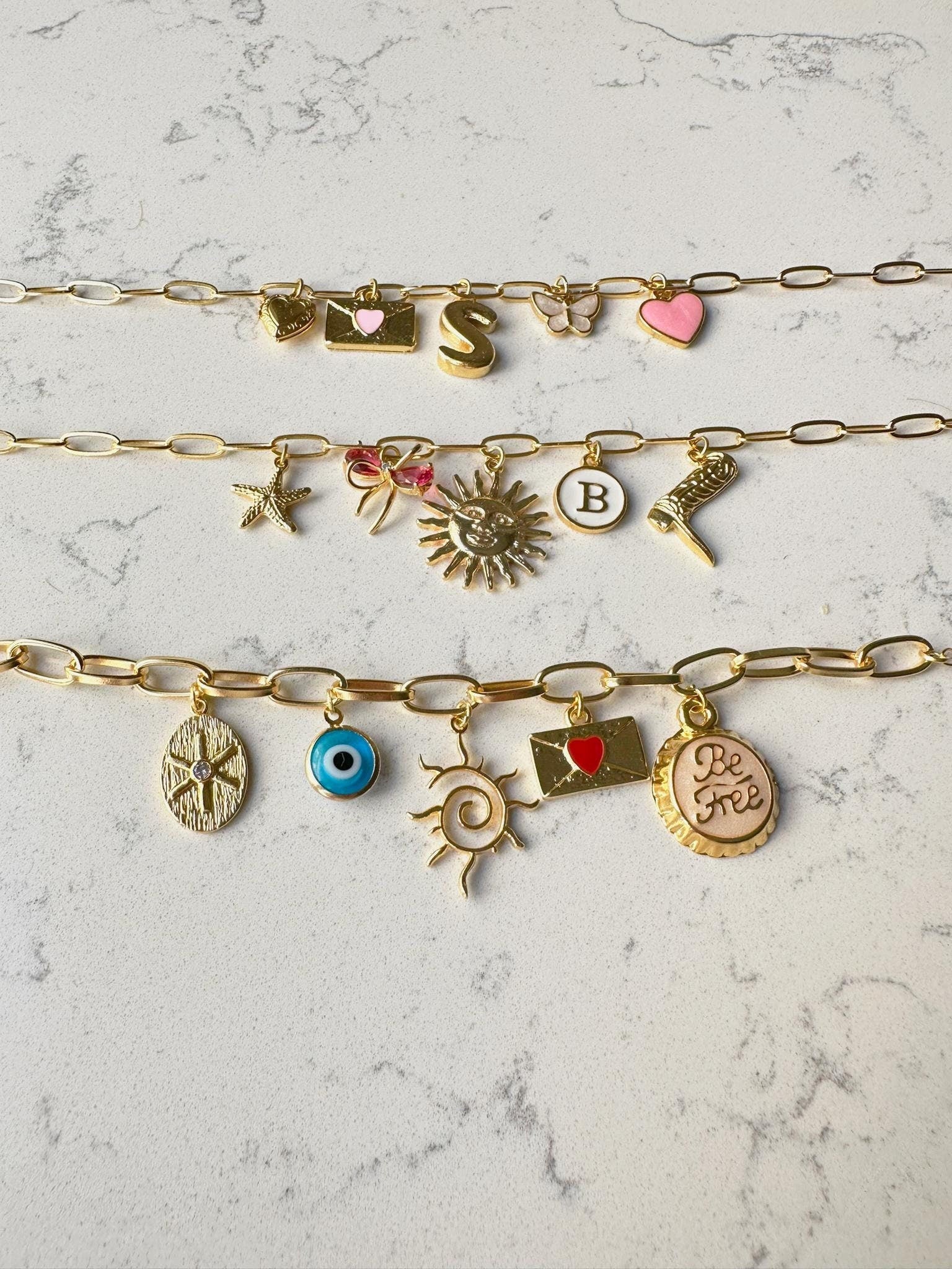 Charm Bracelet| Build Your Own Custom Bracelet | Personalized Charm Bracelet| Customizable Charm Bracelet| Birthday Gift Idea|